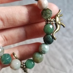 •4/$20• Dinosaur charm stone bracelet